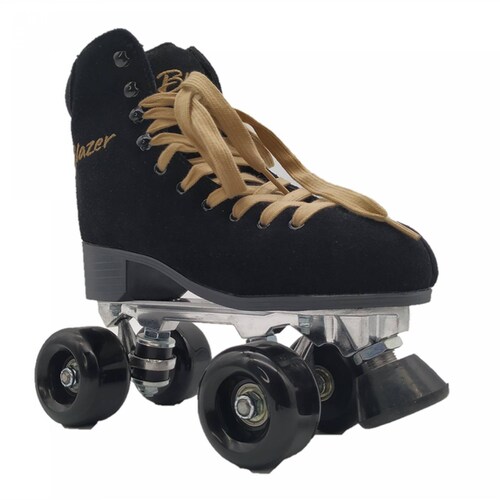 Patines Clásicos Negro de Gamuza Riel de Aluminio con Mochila