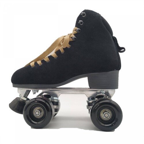 Patines Clásicos Negro de Gamuza Riel de Aluminio con Mochila