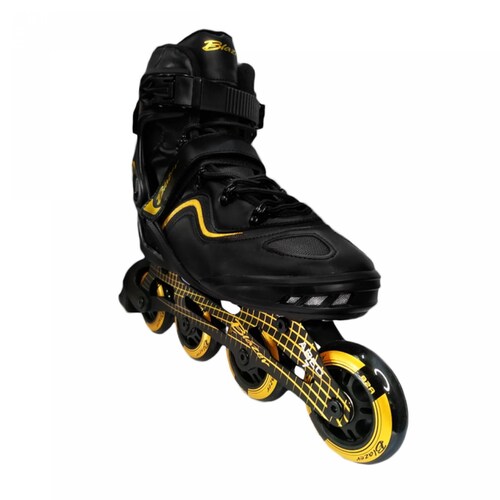 Patines Fitness Profesional Negro y Dorado con Mochila