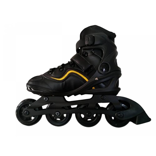Patines Fitness Profesional Negro y Dorado con Mochila