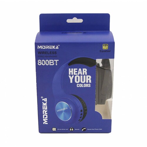 Diadema Moreka 800BT, Bluetooth, Estéreo, FM Radio, Micro SD/TF Card, Manos Libres