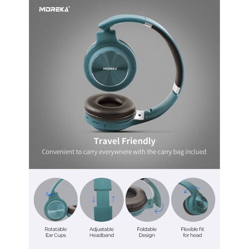 Diadema Moreka 800BT, Bluetooth, Estéreo, FM Radio, Micro SD/TF Card, Manos Libres