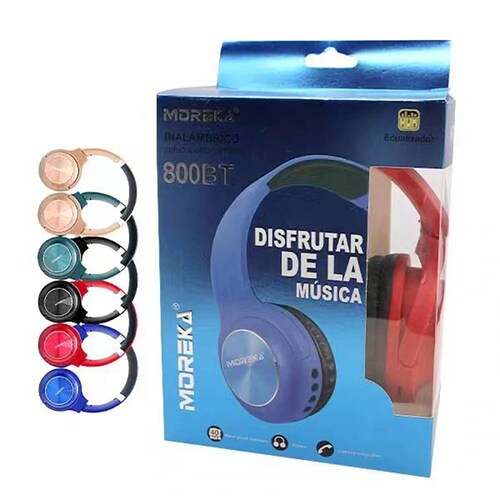 Diadema Moreka 800BT, Bluetooth, Estéreo, FM Radio, Micro SD/TF Card, Manos Libres