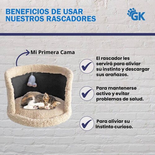 Golden King | Cama para Gato con Rascador 20 cm de Alto | Juguetes para Gato. 