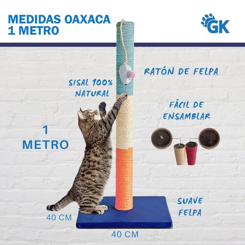 Golden King | Poste Rascador para Gatos 1 Metro de Alto Juguetes para Gatos. 
