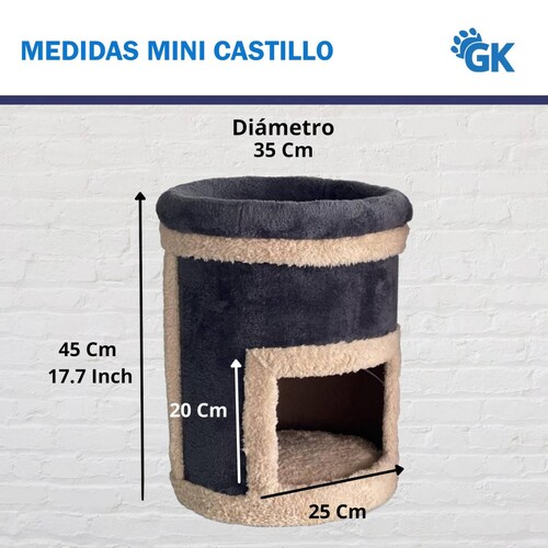 Cama Rascador para Gatos 100% Sisal Natural Incluye Catnip Gris oscuro mini