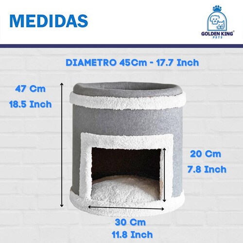 Cama Rascador Casa para Gatos Mexicano Incluye Catnip GRIS CLARO mini jumbo