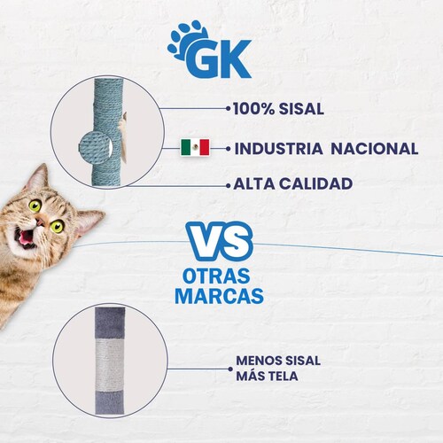 Juguete Arbol Rascadero para Gatos 52cm Sisal 100% Natural Cancun 52 CM