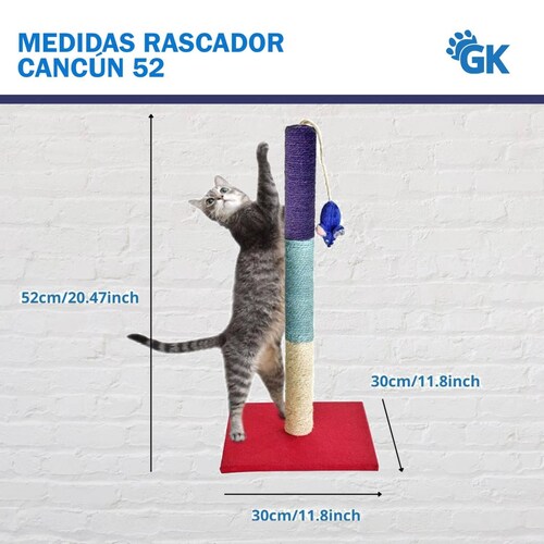 Juguete Arbol Rascadero para Gatos 52cm Sisal 100% Natural Cancun 52 CM
