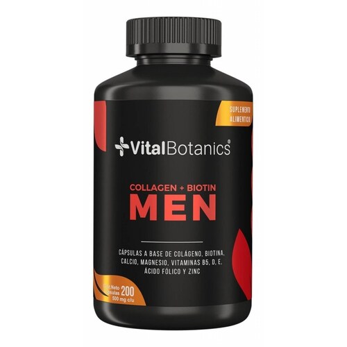 Colágeno Hidrolizado Para Hombre 200 Capsulas Vitalbotanics 