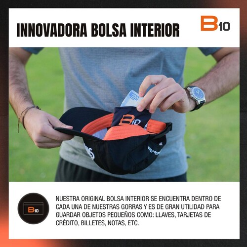Gorras Unisex B10 Gorras Deportivas Con Bolsillo Secreto Ideales para Golf Think Big-N Negro unitalla