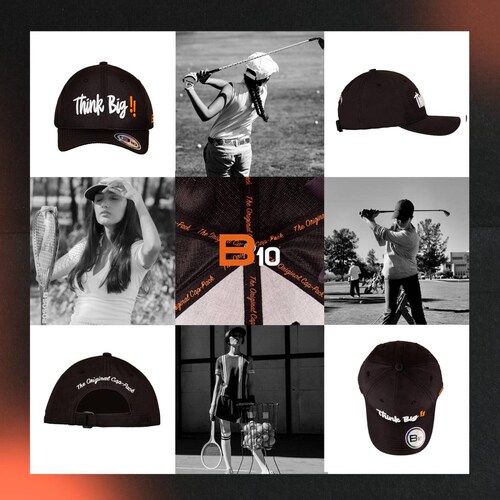 Gorras Unisex B10 Gorras Deportivas Con Bolsillo Secreto Ideales para Golf Think Big-N Negro unitalla