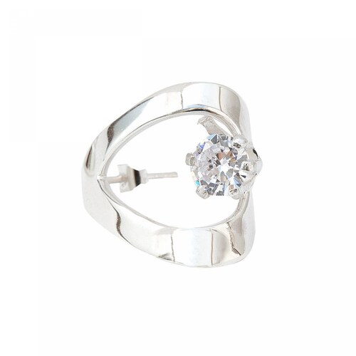 Aretes Gota Con Circonia Marca Ketzalia De Plata Ley .925