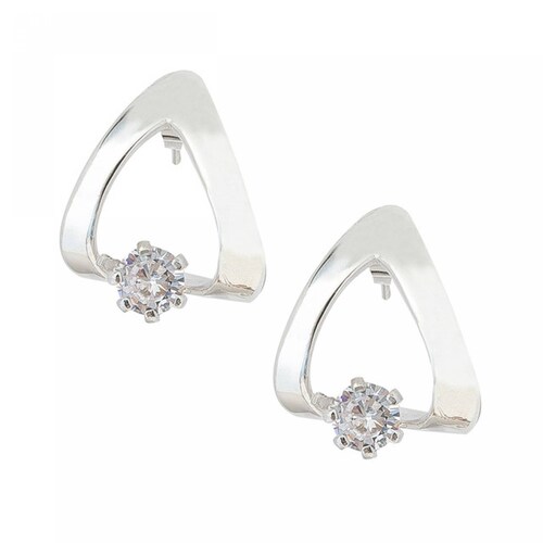 Aretes Gota Con Circonia Marca Ketzalia De Plata Ley .925