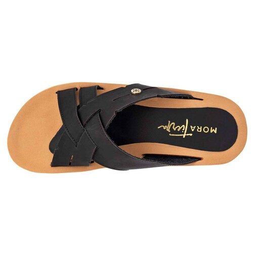 SANDALIA DE PISO de Mora tierra Para Mujer en Negro 145553 T6