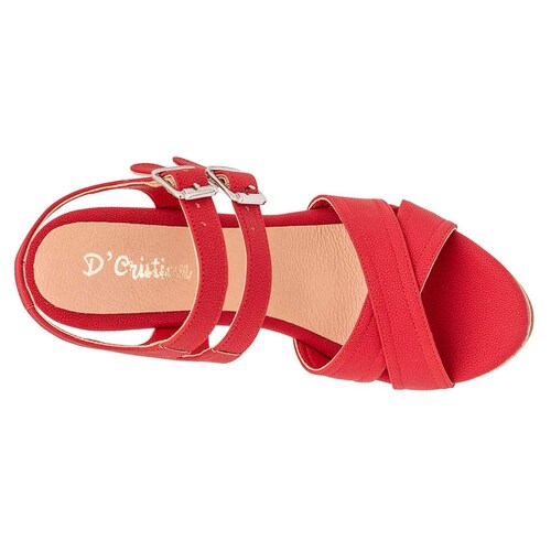 PLATAFORMA DE TIRILLAS de Dcristian Para Mujer en Rojo 1109 T6