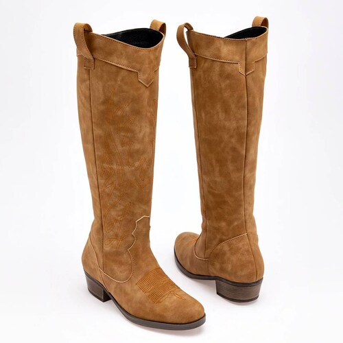 BOTA VAQUERA LARGA de Catalina Para Mujer CAMEL 9050 T7