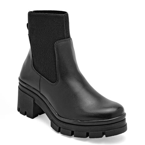 BOTA CON ELASTICO Y  PLATAFORMA de Green love Para Mujer Negro 93151 T7