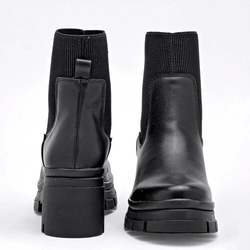 BOTA CON ELASTICO Y  PLATAFORMA de Green love Para Mujer Negro 93151 T7