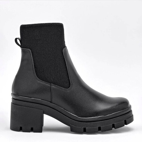 BOTA CON ELASTICO Y  PLATAFORMA de Green love Para Mujer Negro 93151 T7