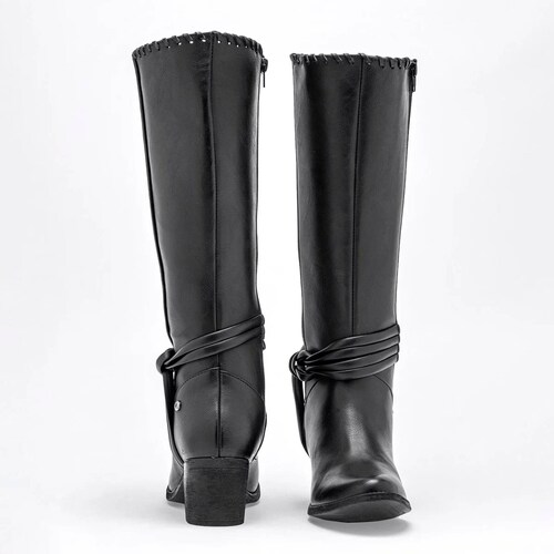 BOTA VAQUERA LARGA de Moramora Para Mujer Negro 110886 T7