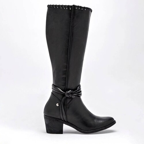 BOTA VAQUERA LARGA de Moramora Para Mujer Negro 110886 T7