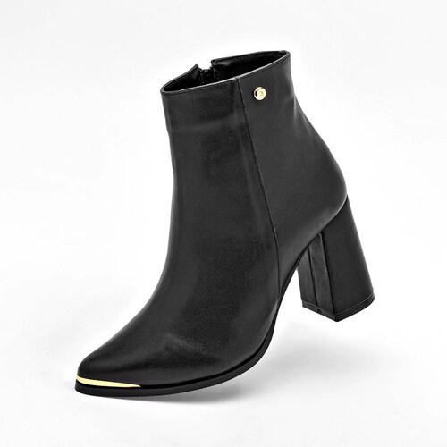 BOTIN DE PUNTA CON TACON CUADRADO de Moramora Para Mujer Negro 19501 T7