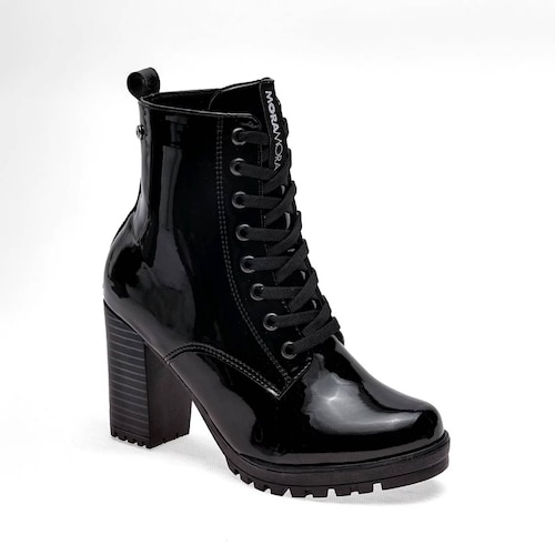 BOTA CHAROL CON AGUJETA Y TACON CUADRADO de Moramora Para Mujer Negro 2011030 T7