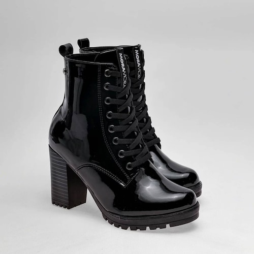 BOTA CHAROL CON AGUJETA Y TACON CUADRADO de Moramora Para Mujer Negro 2011030 T7