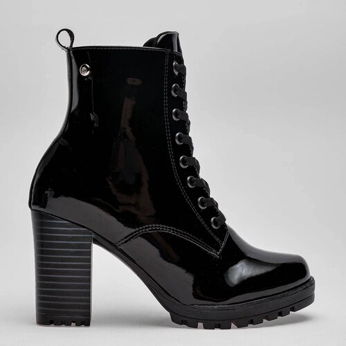 BOTA CHAROL CON AGUJETA Y TACON CUADRADO de Moramora Para Mujer Negro 2011030 T7
