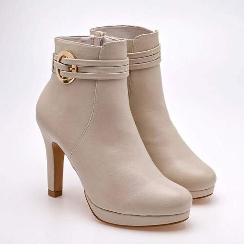 BOTIN CHAROL CON PLATAFORMA de Pietro alessandro Para Mujer Beige 342 T7