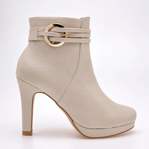 BOTIN CHAROL CON PLATAFORMA de Pietro alessandro Para Mujer Beige 342 T7