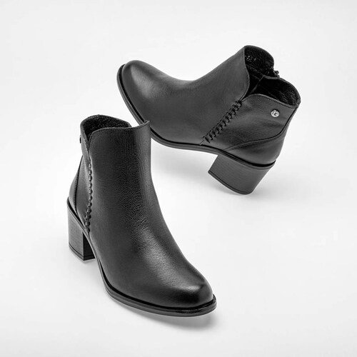 BOTIN CON ELASTICO TACON CUADRADO de Principessa Para Mujer Negro 4123 T7
