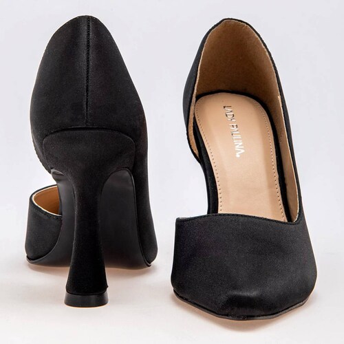 ZAPATILLA DE PUNTA CON TACON PIRAMIDE de Lady paulina Para Mujer Negro 32201 T7