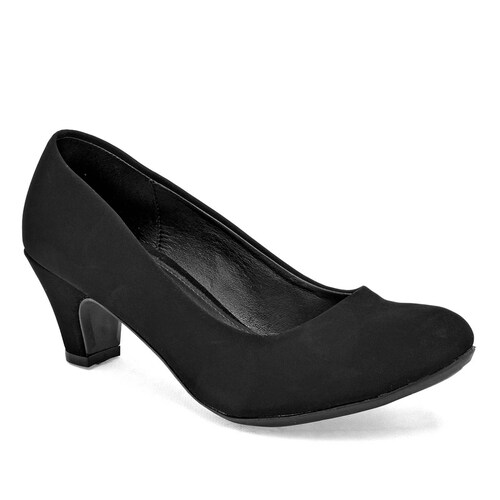 ZAPATILLA CERRADA TACON CUADRADO de Poptops Para Mujer Negro 2551 T7