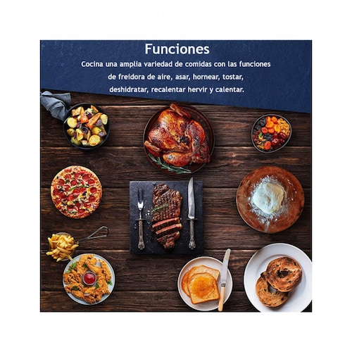 Horno/freidora De Aire 21 L Digital Programable Elite EAF-8190DB Acero