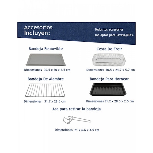 Horno/freidora De Aire 21 L Digital Programable Elite EAF-8190DB Acero
