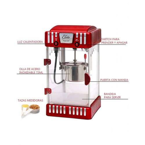 Máquina De Palomitas Maxi-matic EPM-250 Roja 300w 120v.