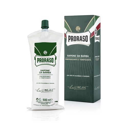 Proraso Jabón para Afeitar en Tubo Profesional Eucalipto y Mentol Refrescante 500 ml