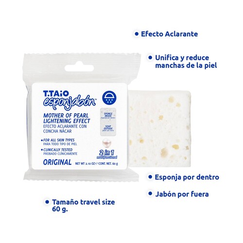 T.Taio Esponjabon Mini Concha Nacar Aclarante 2 en 1