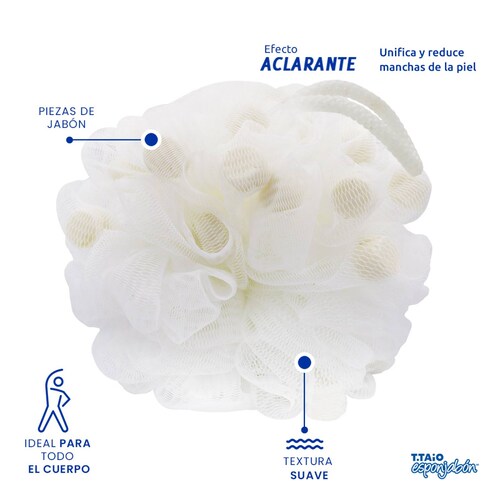 T.Taio Sixpack Flor de Baño Esponjabon Concha Nacar Aclarante con trocitos de jabón