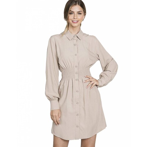 Vestido camisero elástico cintura AMAD para dama 