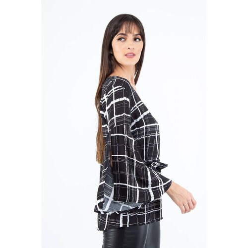 Blusa cuadros manga larga AMAD para dama 