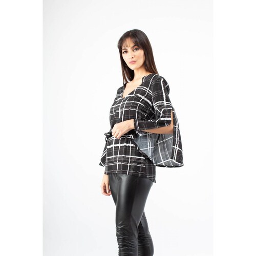 Blusa cuadros manga larga AMAD para dama 