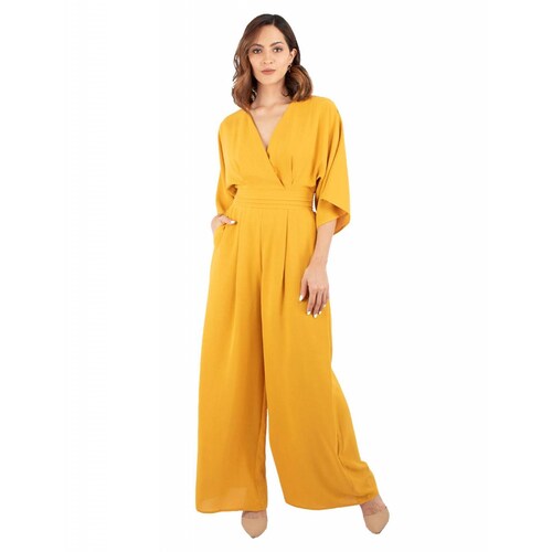 Jumpsuit pantalón amplio manga campana 