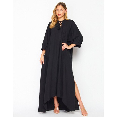 Vestido oversize negro con bolsas 