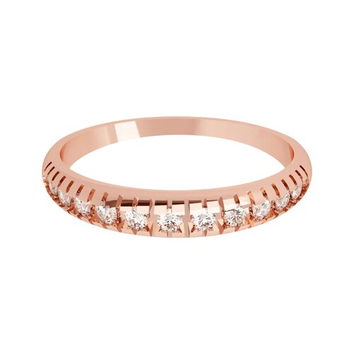 Churumbela de Oro Rosa 14K con Diamantes