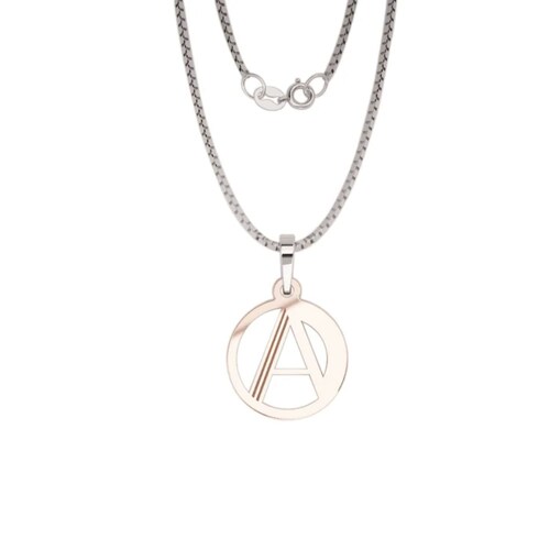 Cadena con Dije Inicial "A" Oro Combinado 14K