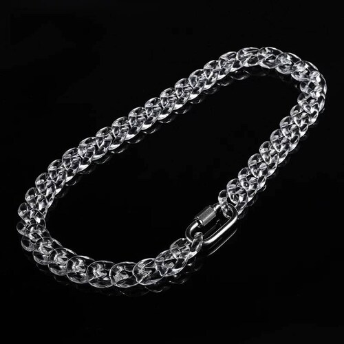 Cadena Collar Acrílico Urbana Cubana Unisex Ajustable 