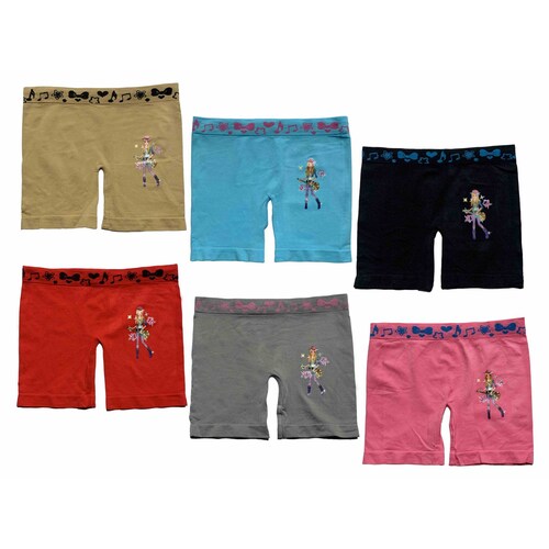 Paquete 6 Bóxers Largo Niña Con Divertidos Diseños Oh My Girl Pack Incluye 6 Dif Colores